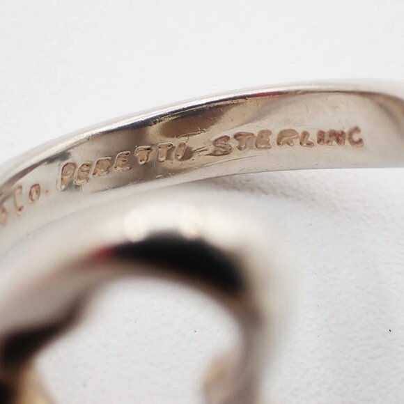 Tiffany & Co. Logo Open Heart Ring US 6 Silver 925 Elsa Peretti - Picture 7 of 8